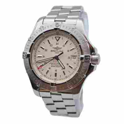 BREITLING COLT AUTOMATIC 41MM STAINLESS STEEL SILVER DIAL REF: A17380