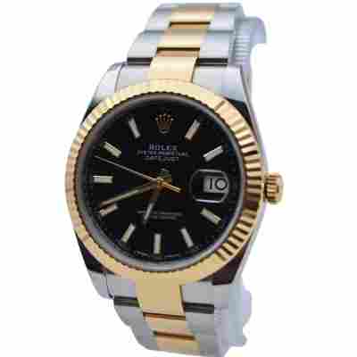 ROLEX DATEJUST 41 TWO TONE GOLD&STEEL BLACK DIAL  OYSTER REF: 126333