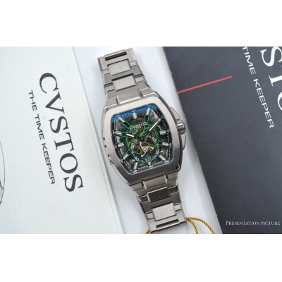 CVSTOS METROPOLITAN 42MM PS TITANIUM SQLT GREEN LIMITED EDITION 200 PIECES REF: F00103.4217001