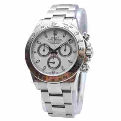 ROLEX DAYTONA COSMOGRAPH 40 WHITE DIAL OYSTER STEEL AUTOMATIC REF: 116520