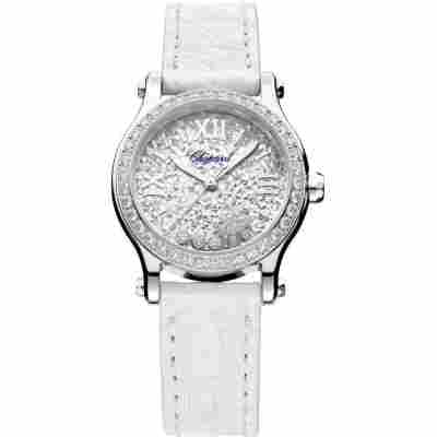 CHOPARD HAPPY SPORT 30MM STEEL SILVER SNOWFLAKE DIAL AUTOMATIC REF: 278573-3023
